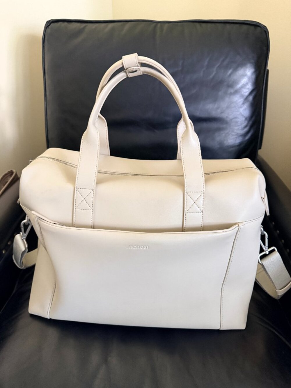 Monos Metro Duffel - Ivory (Vegan Leather) - Gently PreLoved